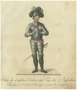 Schwan, Knight of the Teutonic Order in Reception Attire, 1791, Hand-Colored Engraving