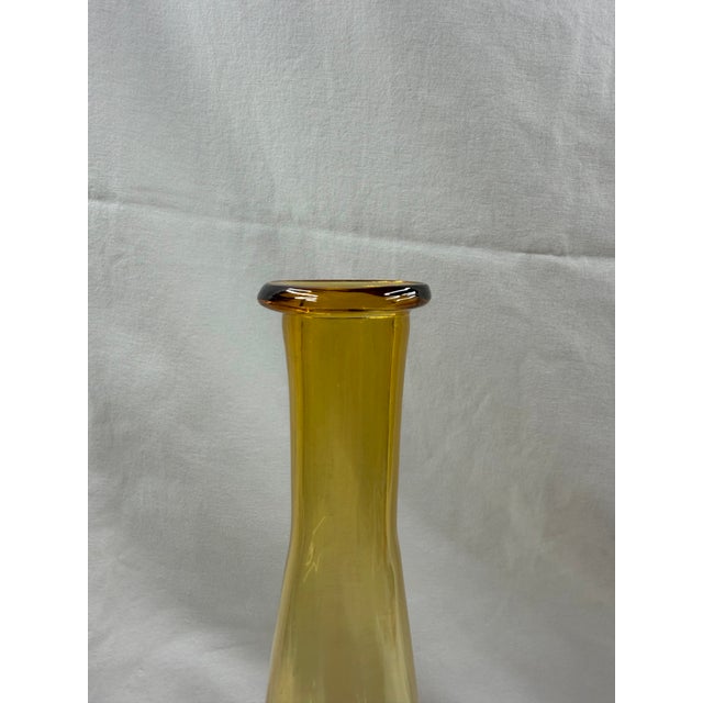 Gorgeus Amber, Italian Empoli. Has beautiful optic in the sunlight. Standing at 28 1/4 inches brings height and dimension...