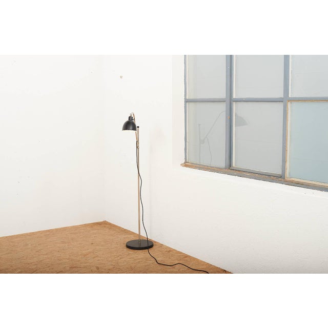 Type K Floor Lamp in Black Cast Metal Base and Lacquered Sheet Metal Shade with Rotary Switch by Christian Dell for Belmag, 1932 For Sale - Image 11 of 13