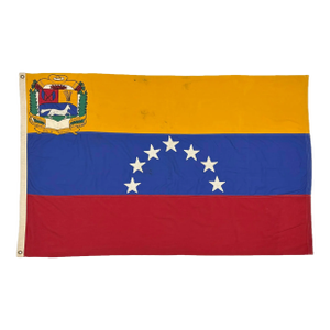 Large Vintage Sewn Cotton Flag of Venezuela