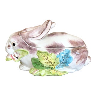 Italian Pottery Rabbit Soup Tureen For Sale