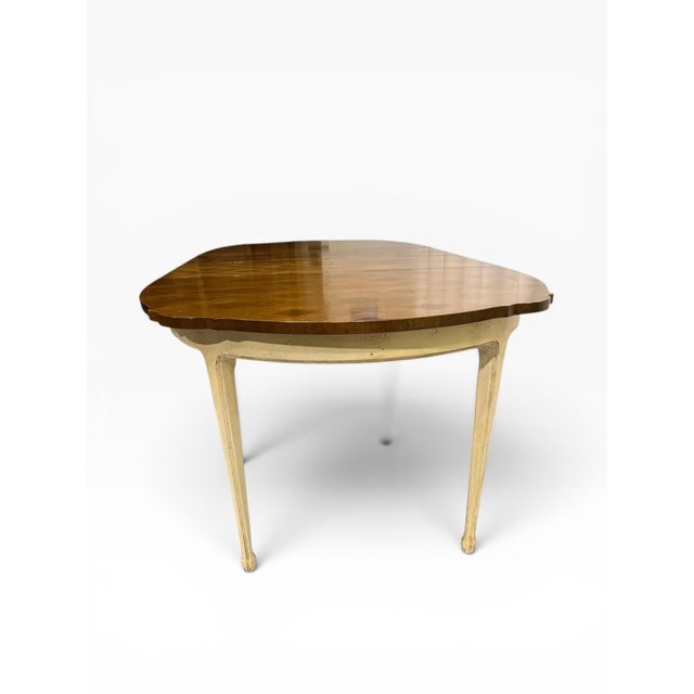 Wood 1970s Walnut French Provincial Walnut Dining Table With Parquetry For Sale - Image 7 of 14
