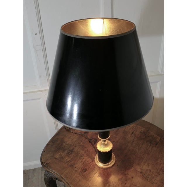 Art Deco Brass and Black Leather Table Lamp, 1930s For Sale - Image 3 of 9