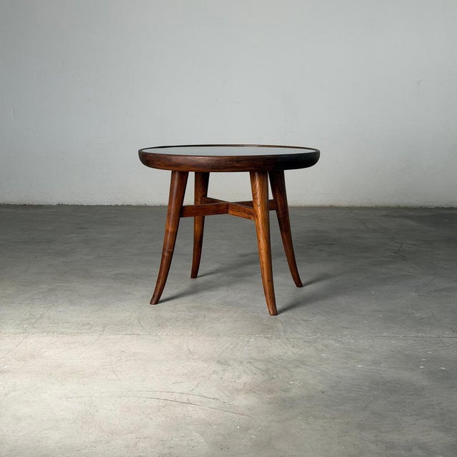 Raised Coffee Table in Chestnut and Glass attributed to Mario Quarti, 1940s For Sale - Image 3 of 18