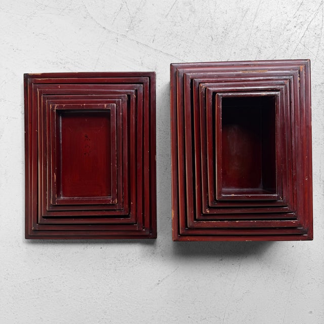 Black Taishō Japanese Kiridame Nesting Boxes, 1920, Set of 7 For Sale - Image 8 of 18