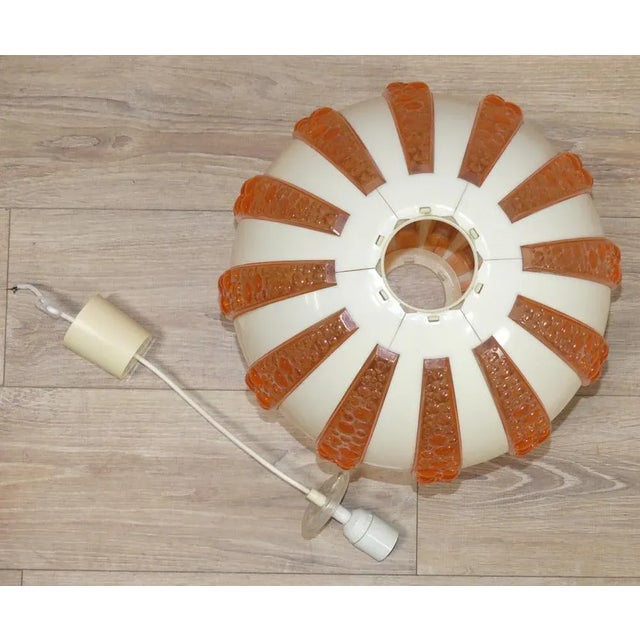 Ceiling Lamp in Orange-Cream Acrylic Glass, 1970s For Sale - Image 9 of 12