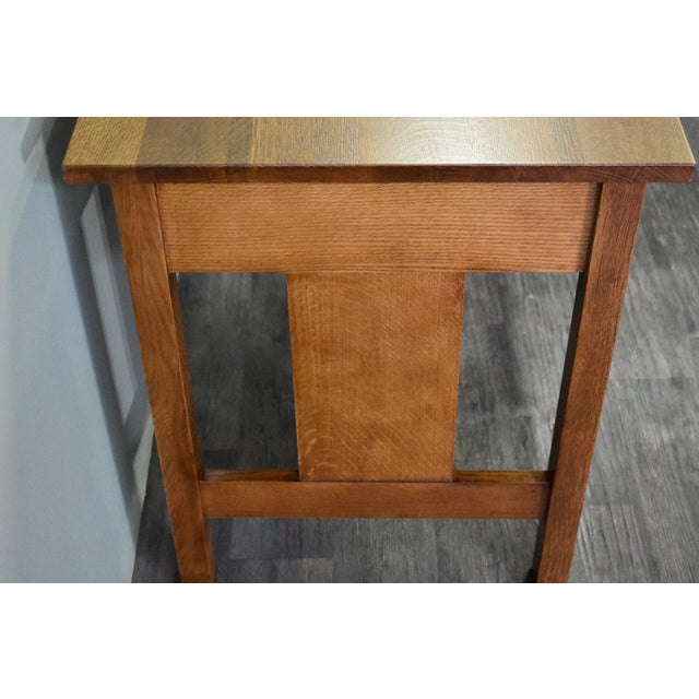2020s Mission / Arts and Crafts Solid Oak Writing Desk - Micheal Cherry For Sale - Image 5 of 14