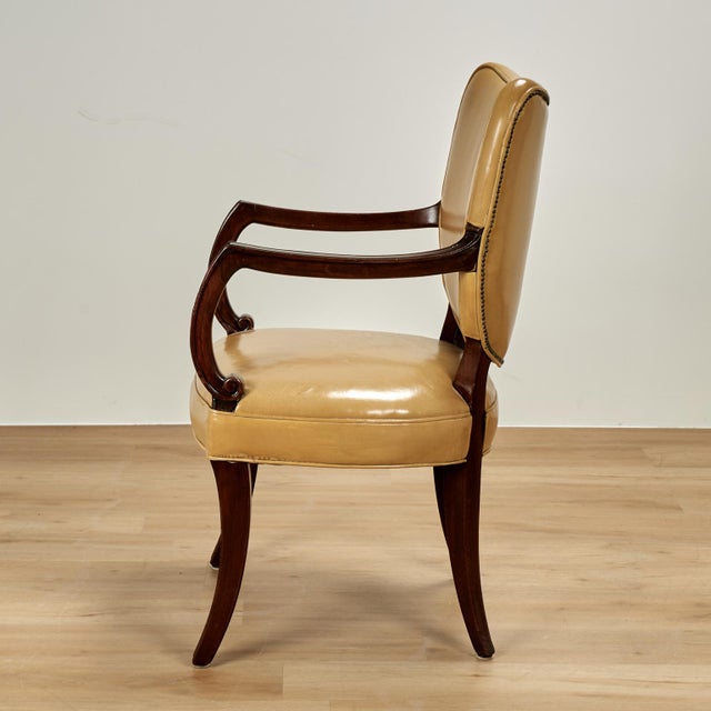 Impressive set of eight early 19th century English dining armchairs handcrafted in mahogany with influences from Sheridan...