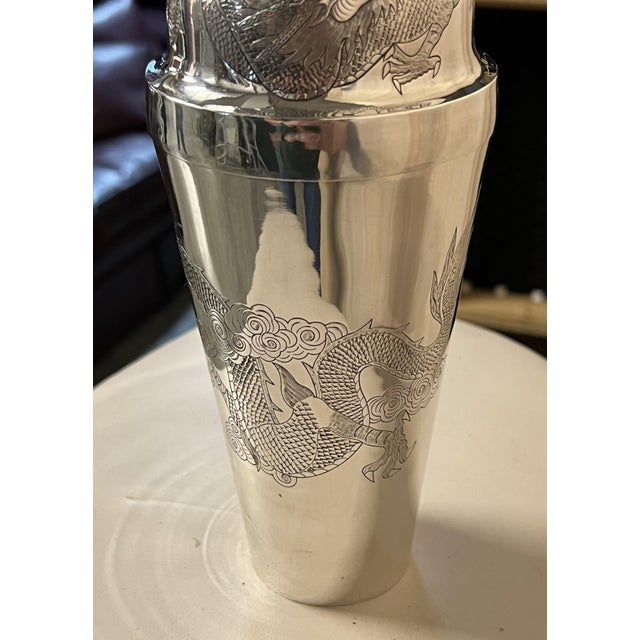 Silver Sterling Silver Dragon Cocktail Shaker, 1900s For Sale - Image 8 of 14
