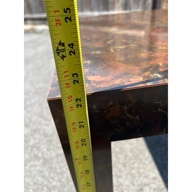 Post Modern Laminate Tortoiseshell End Table For Sale - Image 11 of 12