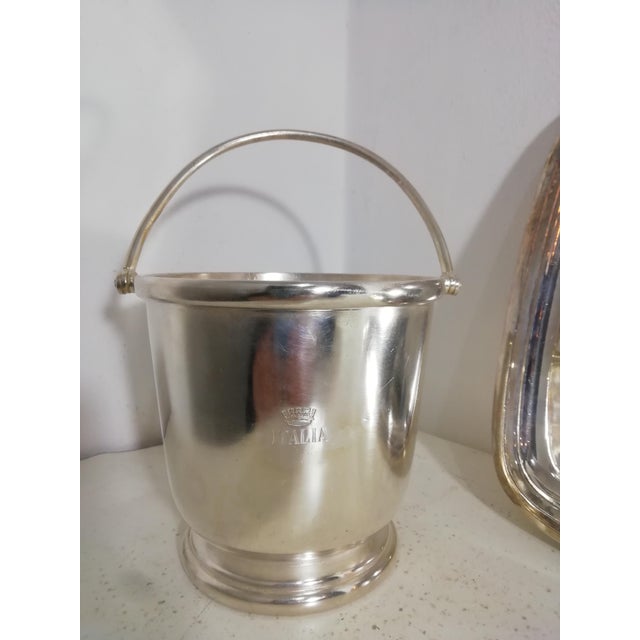 Vintage Italian Tray and Ice Bucket, 1930s, Set of 2 For Sale - Image 9 of 10