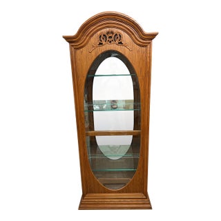 Pulaski Traditional Oak Wood Curio Cabinet For Sale