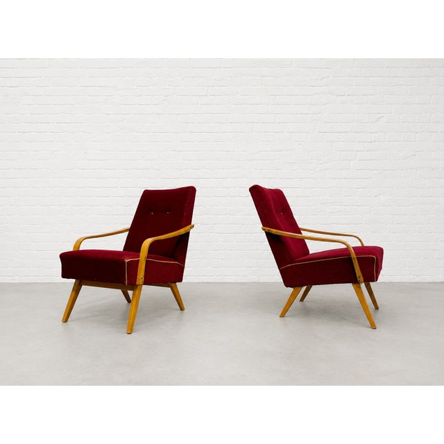 Pair - Mid Century Modern Lounge Chairs by Jaroslav Smidek, Made in Czechoslavakia, C. 1960s For Sale - Image 4 of 15