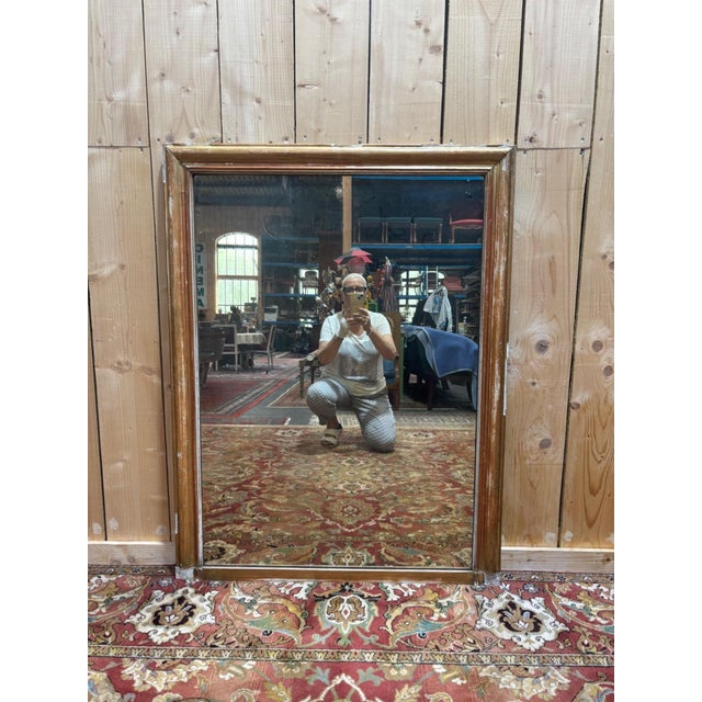 Louis-Philippe Fireplace Mirror in Gilded Wood, 1800s For Sale - Image 11 of 11