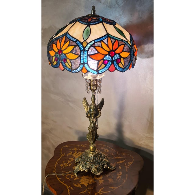 Vintage Bronze Angel Table Lamp, 1970 For Sale - Image 4 of 6