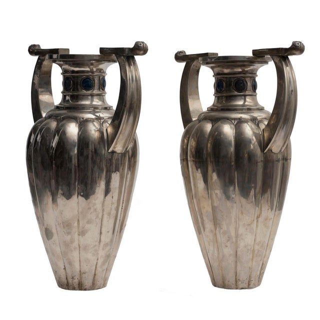 Silver 800 2-Handle Vases from Bellotto Argenterie, Set of 2 For Sale - Image 4 of 7