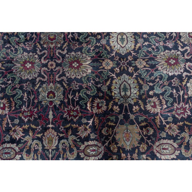 Persian Fine Antique Persian Kirman Botanic Handmade Wool Carpet For Sale - Image 3 of 10