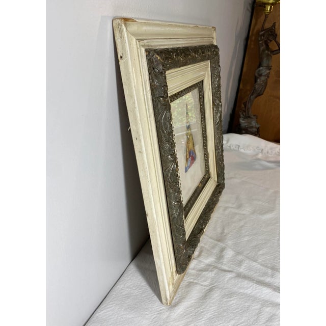 Antique French Fashion Engraving "Modes De Paris" of Woman in 1450's Dress For Sale - Image 10 of 12