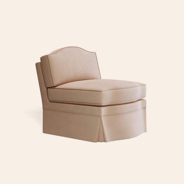 Textile Rose Linen Felix Slipper Chair by Ceraudo For Sale - Image 7 of 7