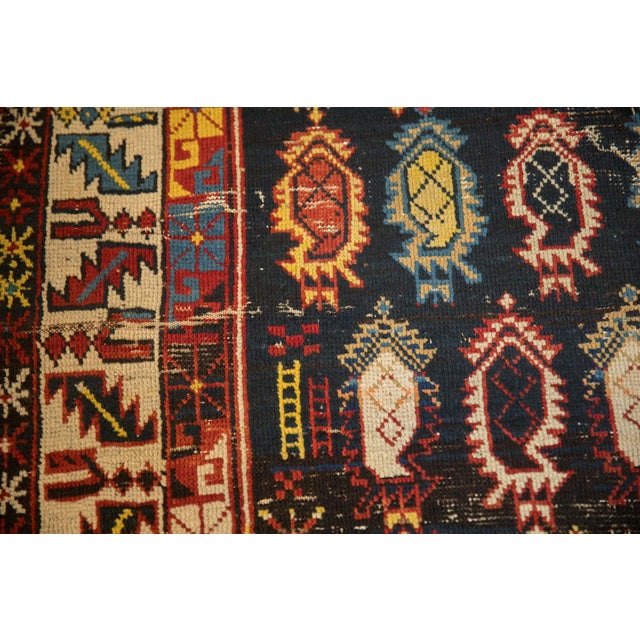 Old New House Antique Caucasian Rug - 3'9" x 4'10" For Sale - Image 4 of 11