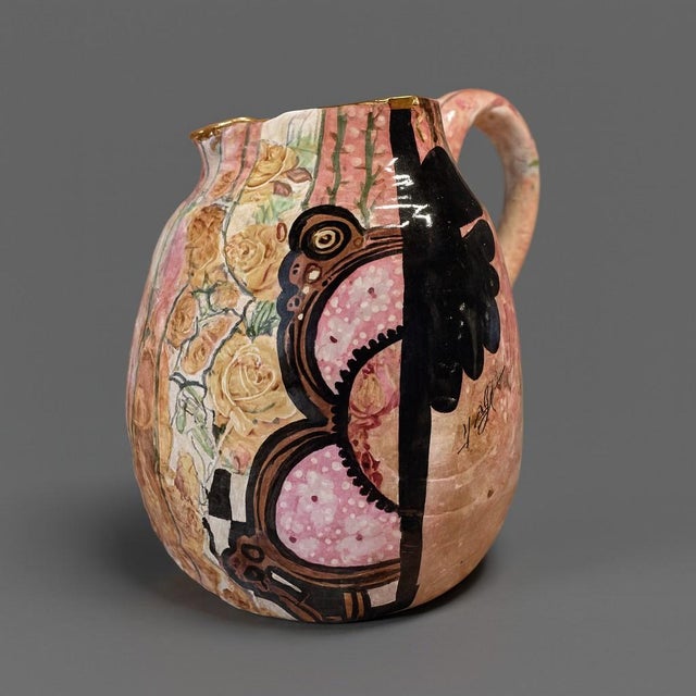 Vintage Ceramic and Slipware Pitcher by Laney K. Oxman, 1990s For Sale - Image 6 of 6