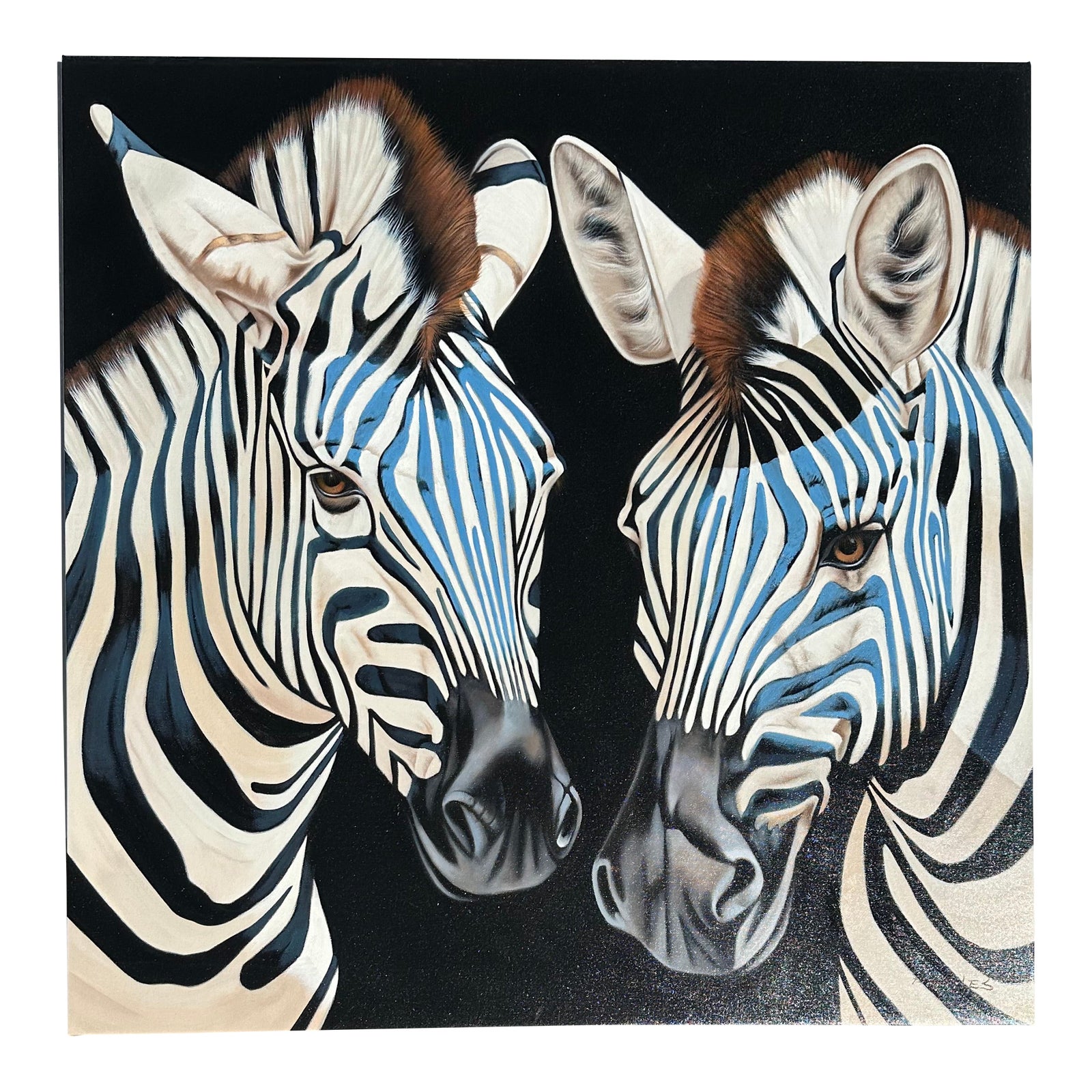 絵画 Zebrappy Zebra Oil Painting by P. Charles | Chairish