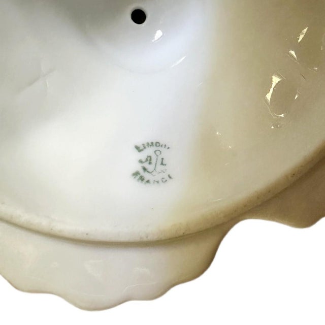 Antique Victorian Hand Painted Fine Limoges Porcelain Candlestick Holder -France For Sale - Image 6 of 7