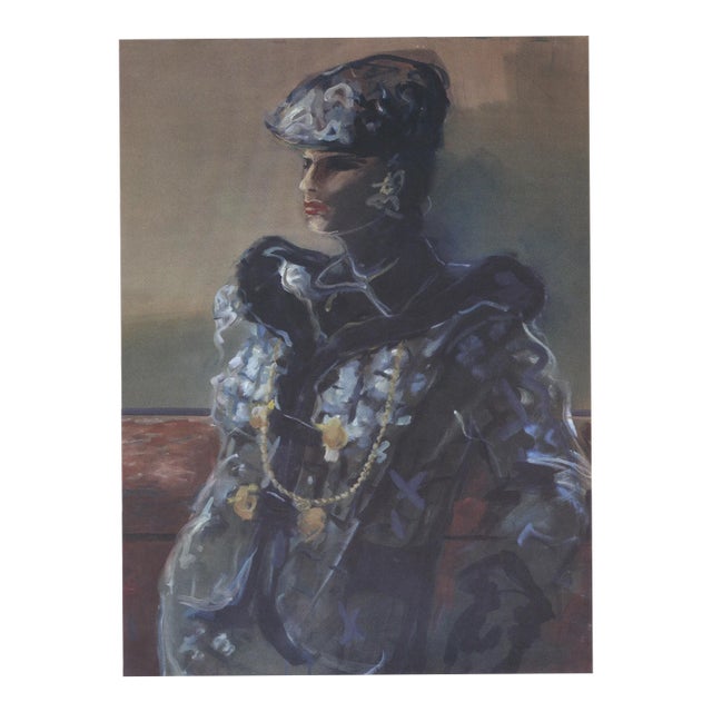 1983 Chanel Fashion Illustration Print by Ruben Alterio, Matted For Sale