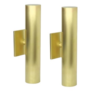 Pair of Contemporary ‘Terra’ Sconces in Satin Brass For Sale