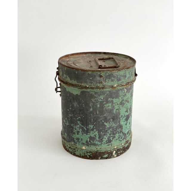 Rustic Green Metal Canister Chairish