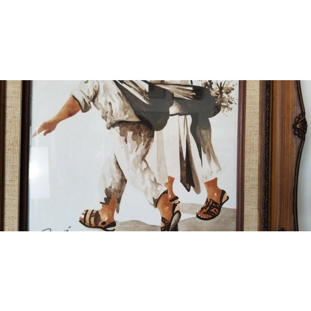 1990's Muir Figurative Abstract Watercolor Painting For Sale - Image 10 of 12