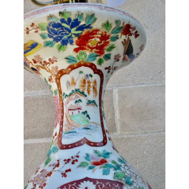 Massive Antique Japanese Vase Lamp For Sale - Image 9 of 17