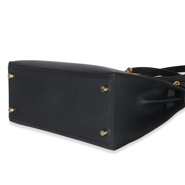 Animal Skin Black Epsom Sellier Kelly 28 GHW For Sale - Image 7 of 9