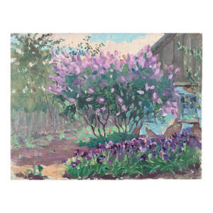 Vintage Ukrainian Impressionist Oil Painting, Rural Landscape, 1961 29-38