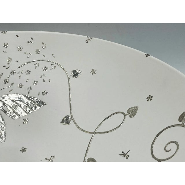 1980s Emilia Castillo Large Porcelain & Pure Silver Butterfly Bowl, Taxco Mexico For Sale - Image 11 of 18