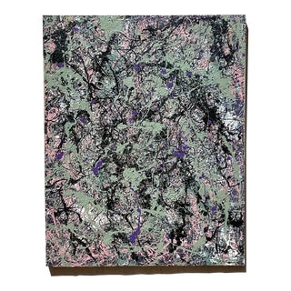 Vintage Boho Abstract Oil on Canvas For Sale