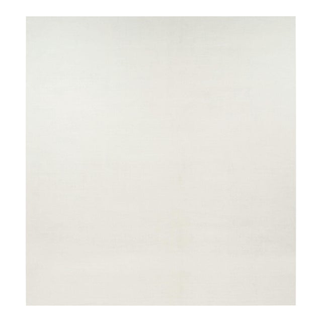 Rug & Kilim’s Oversized Contemporary Textural Solid Rug in White Tones-14x15 For Sale