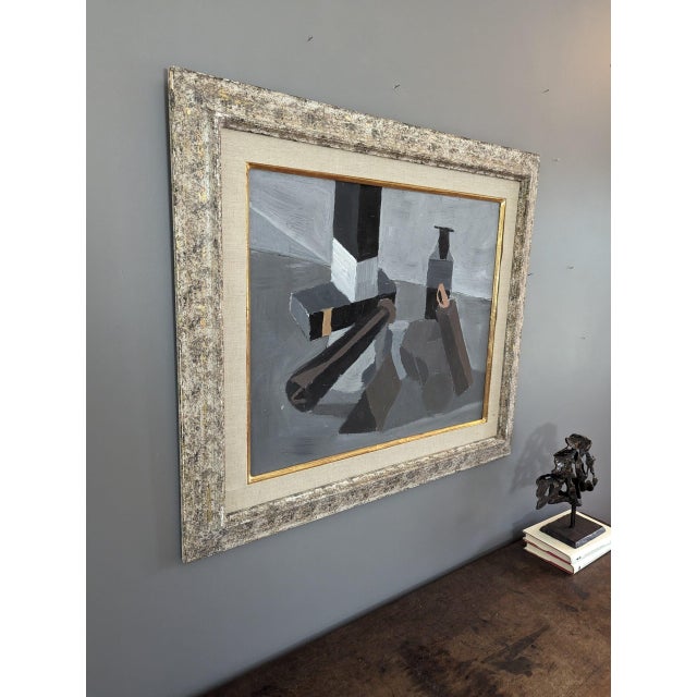 1968 Mid-Century Modern "Brown & Black" Vintage Still Life Oil Painting by Swedish Artist Gunnar Hållander (1915-1980), Framed For Sale - Image 4 of 12