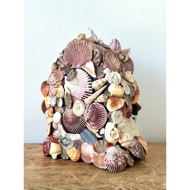 Vintage Boho Shell Encrusted Mantle Clock For Sale In West Palm - Image 6 of 7