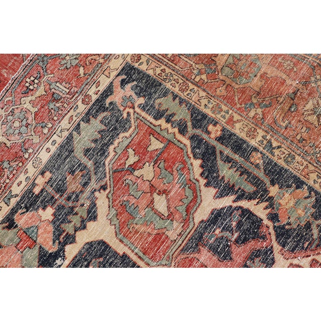 Serapi Rug Featuring Ornate Central Medallion Design and Rich Colors 10'5 X 13'1 For Sale - Image 12 of 12