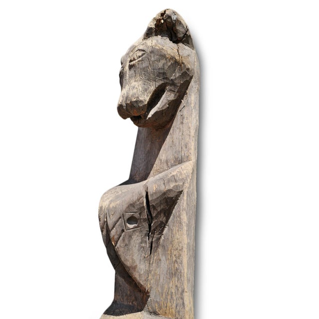 Indian Antique Naga Puma Indian Ladder House Post Sculpture For Sale - Image 3 of 8