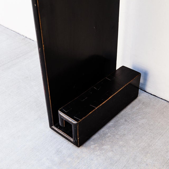 Black Early 20th Century Chinese Ming-Style Black Lacquer Console Table For Sale - Image 8 of 14
