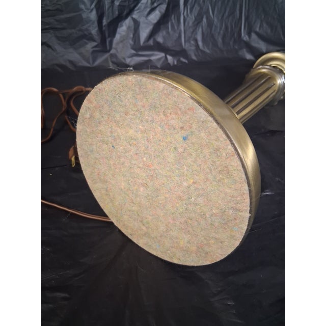 Metal Vintage Stiffel Style Brass Tone Table Lamp For Sale - Image 7 of 9