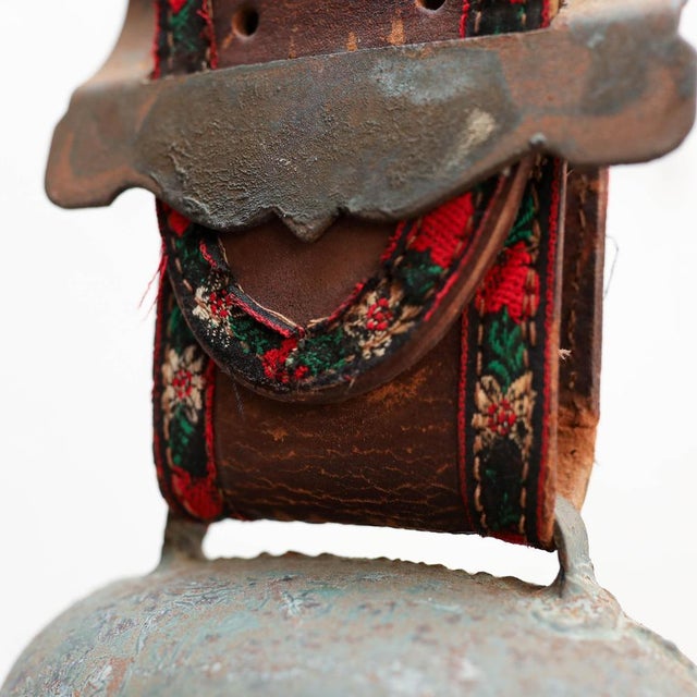 Traditional French Rustic Bronze and Leather Bell, 1960s For Sale - Image 13 of 18