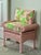 1970s Hollywood Regency Pink Wicker Vanity Stool & Matching Pillow Set – Tailored Lilly Pulitzer "On Parade" Cushion For Sale - Image 11 of 12