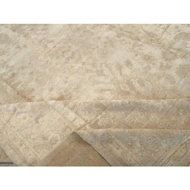 Textile Galerie Shabab Collection Early 20th Century Turkish Oushak Room Size Carpet For Sale - Image 7 of 8
