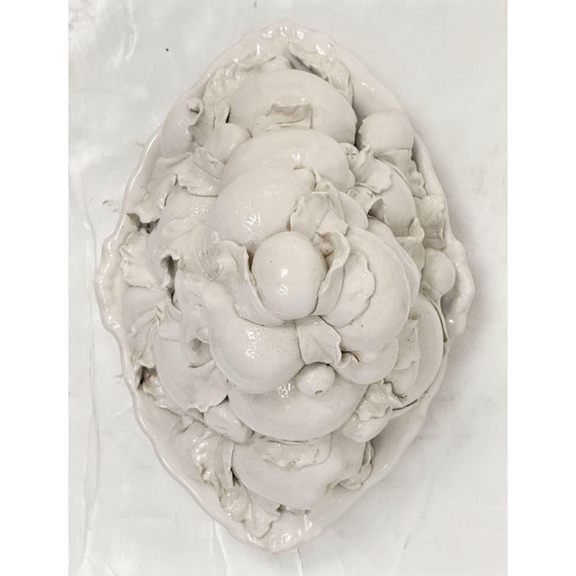 Italian Creamware Oval Centerpiece Basket With Mixed Fruit Top For Sale - Image 9 of 11