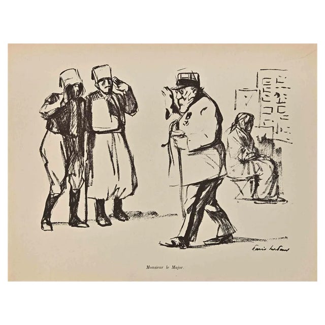 Hermann Paul, Monsieur Le Major, Lithograph, Early 20th Century For Sale