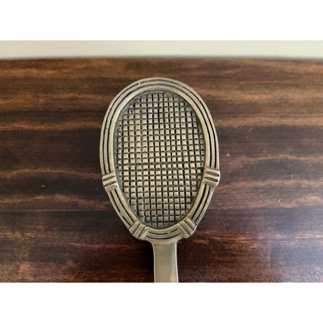 Late 20th Century Cast Brass Tennis Racket Door Knocker For Sale - Image 4 of 8