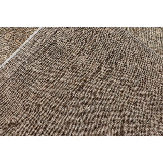 Light Green, Brown & Tan Persian Tabriz Antique Rug in All Over Herati Design 7'10 X 11'10 For Sale - Image 16 of 16